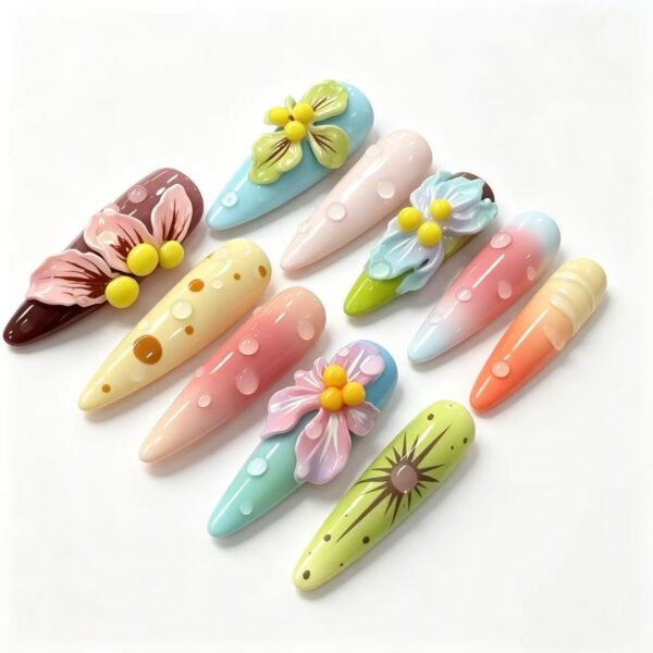 1033 Rainy Floral Nails